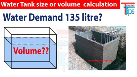Rectangular Water Tank Volume Or Size Calculation Water Demand Youtube