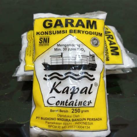 Jual Garam Meja Beryodium Kapal Container 250gr Indonesiashopee Indonesia