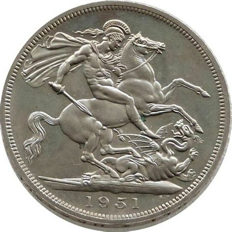 1951 George Vi St George And The Dragon 5 Shilling Proof Like Crown Coin