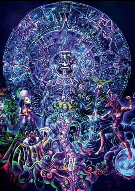 amazing aztec work of art psychedelic art visionary art psychedelic artwork