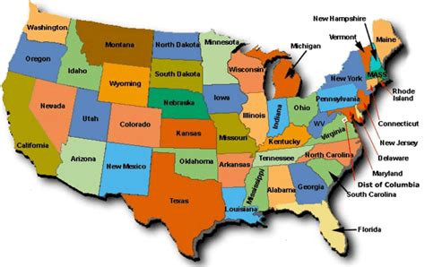 United States Map With Capitals And State Names Clipart Best