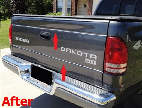 Chrome Tailgate Trim Molding For 1997 2004 Dodge Dakota Automotive