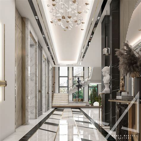 Ground Floor Lobby Design With Neo Classic Style Behance