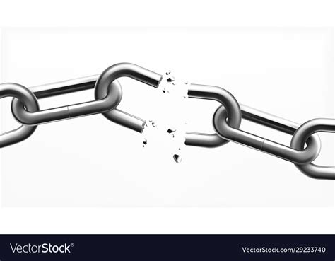 Broken Steel Chain Links Royalty Free Vector Image