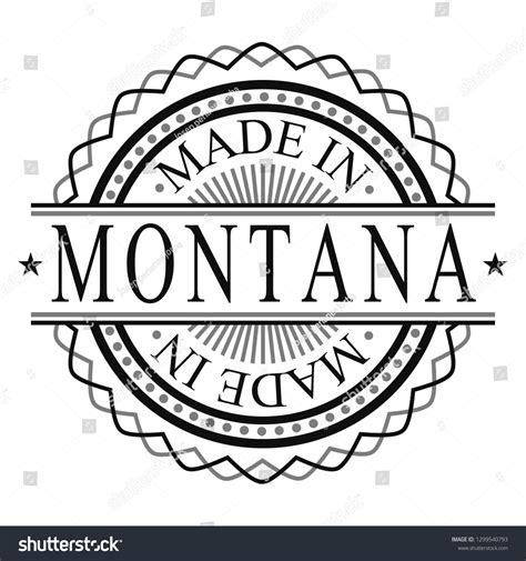 Made Montana Stamp Logo Icon Symbol Stock Vector Royalty Free