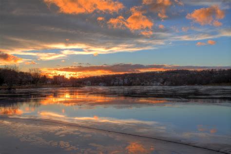 Sunset Over Frozen Lake Banook Nova Scotia Hdr Img1031 Flickr