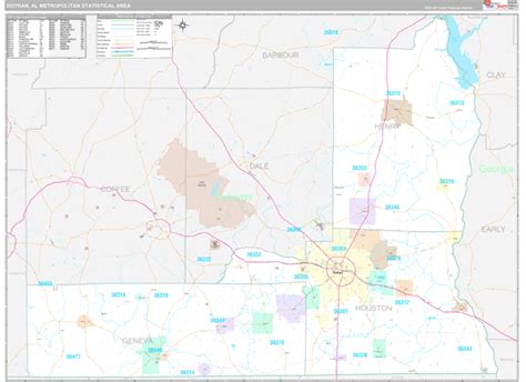 Dothan Metro Area Al 5 Digit Zip Code Maps Premium