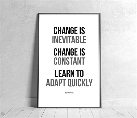 Change Is Inevitable Adapt Quickly Printable Motivational Etsy