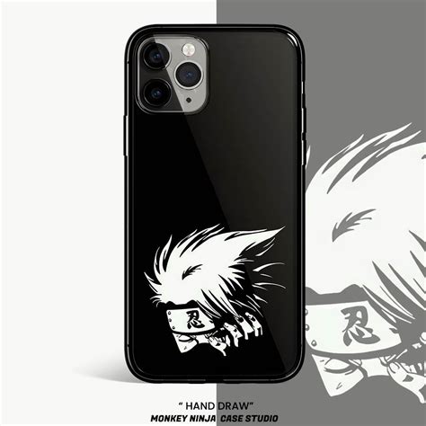 Exclusive Kakashi Silhouettes Tempered Glass Soft Silicone Phone Case