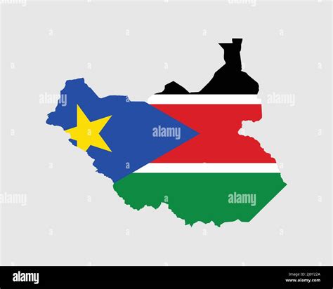 South Sudan Flag Map Map Of The Republic Of South Sudan With The South