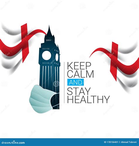 Keep Calm And Stay Healthy Vector Template Design Illustration Stock