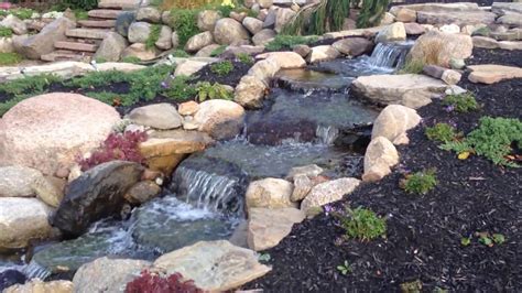 Beautiful Waterfall Pond Natural Stone Patio Monroe County Rochester
