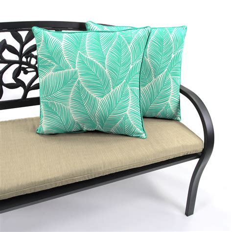 Mainstays Outdoor Throw Pillow 16 Turquoise Palm Leaves