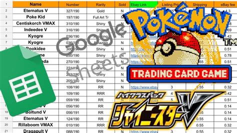 Creating A Pokemon Tcg Spreadsheet For Your Business Youtube