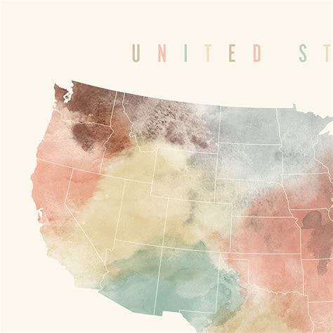 United States Watercolor Scratch Map At Explore