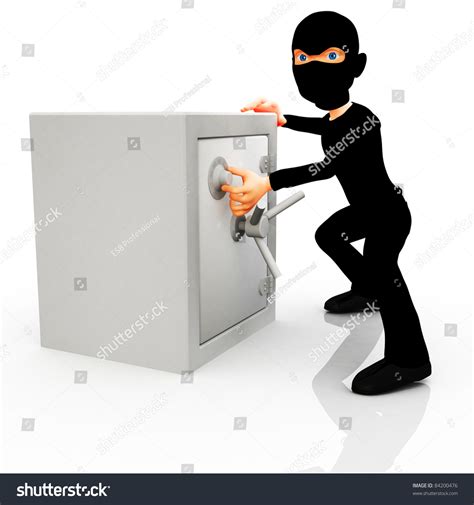 3d Thief Opening Safe Isolated Over Stock Illustration 84200476 - Shutterstock