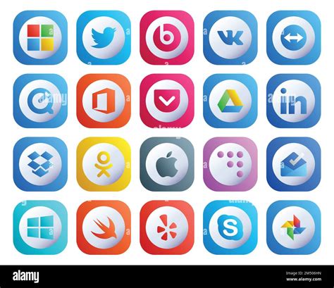 20 Social Media Icon Pack Including Swift Inbox Pocket Coderwall