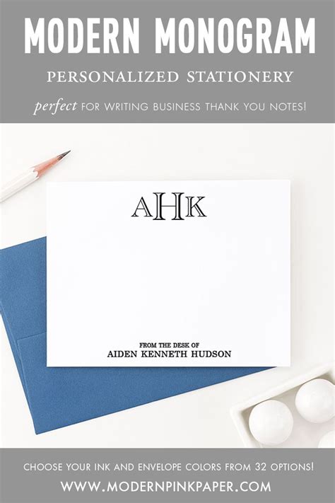 Before we go any further, you may have heard the term. Men's Modern Monogram From The Desk Of Personalized Stationery | Personalized stationery ...