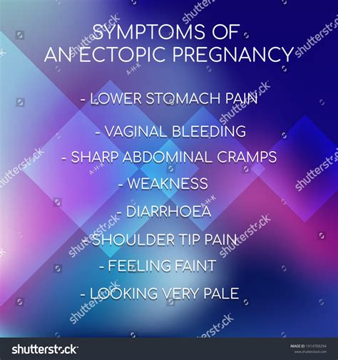 Symptoms Ectopic Pregnancy Vector Illustration Medical Stock Vector