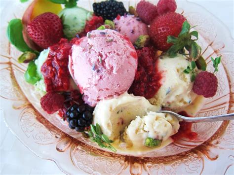 Fruits Of Summer Ice Cream Sundae Fragrant Vanilla Cake