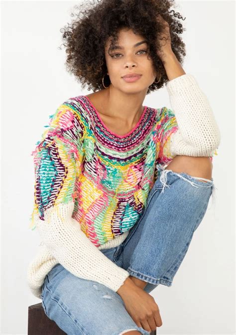 Supernova Sweater Lovestitch Spring Outfits Casual Sweaters Bohemian Sweater