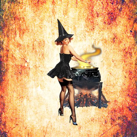 Pin Up Clip Art Pin Up Witch Girl Retro S Pin Up Vintage Halloween Pin Up DIY Printable Witch