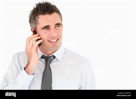 Happy Man Making A Phone Call Stock Photo Alamy