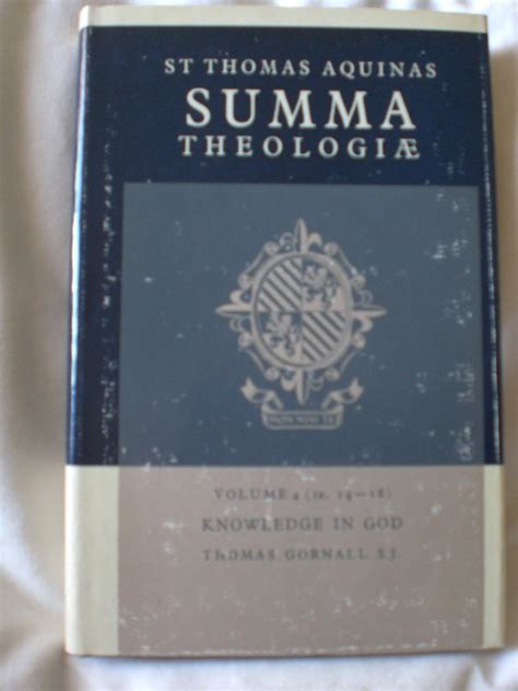 Summa Theologiae Volume 4 Knowledge In God By Aquinas St Thomas Near Fine Hardcover 1964