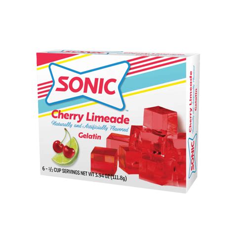 Sonic Cherry Limeade Gelatin 394 Oz 12 Count Pacific Distribution