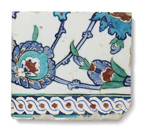 An Iznik Pottery Border Tile Ottoman Turkey Circa Christie S