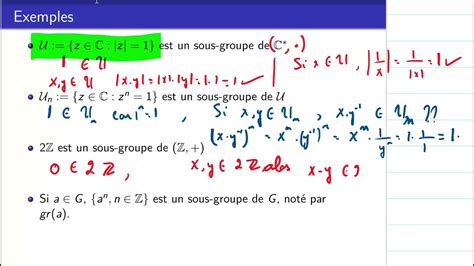 Groupes 03 Sous Groupes Dun Groupe Définition Critères Et Exemples