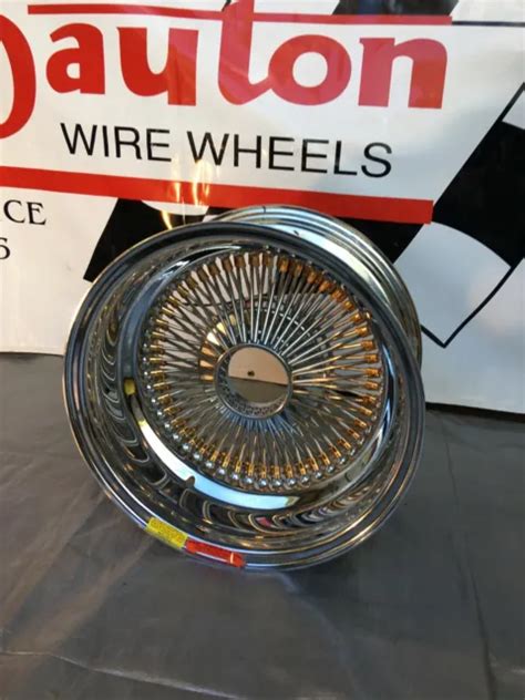 New Dayton Wire Wheels 15 X 7 Gold Nips Reverse Offset100 Spoke One
