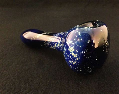 Cobalt Glass Silver Fumed Starry Night Tobacco Space Pipe Etsy