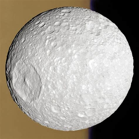 A Devastating Scar Mimas Seventh Moon Of Saturn Amazing Science