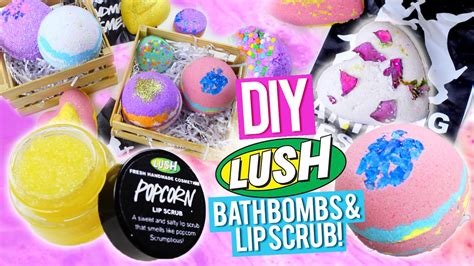 Diy Lush Bath Bombs And Popcorn Lip Scrub Youtube
