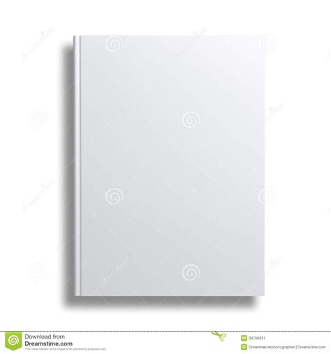 Blank Book Cover Over White Background Stock Image Image 34760031