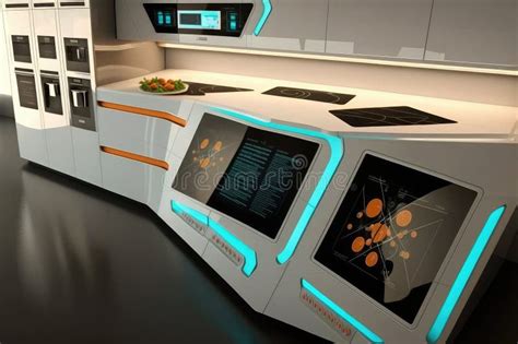Futuristic Kitchen With Sleek And Modern Design Featuring Touch