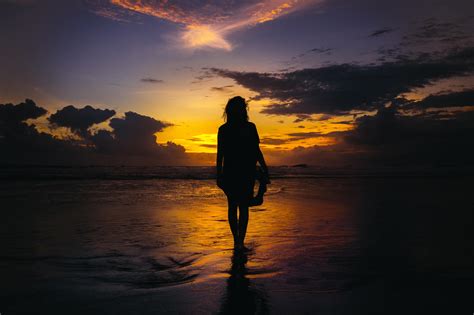 Girl Silhouette Sunset Photography Wallpapers Wallpaper Cave