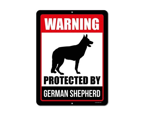 Caution Area Patrolled By A German Shepherd Laminated Dog Sign Haus