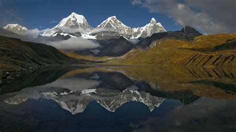 Early Morning In Cordillera Huayhuash Peru Peaks Reflections
