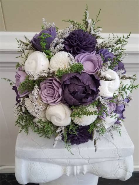 Perfect Purple Sola Flower Bouquet Bridal Bouquet Sola Wood Etsy
