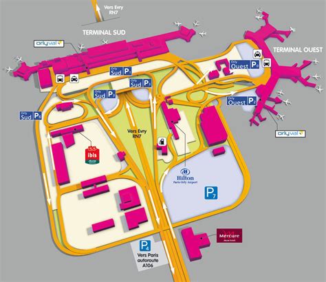 Mappa E Cartina Degli Aeroporti Ei Terminal Di Parigi