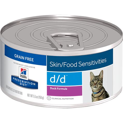 With clinically proven antioxidants, lean proteins and omega 3's. Hill's Prescription d/d Duck Formula Cat Food 5.5oz 24pk
