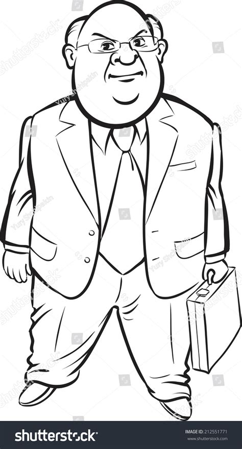 Whiteboard Drawing Cartoon Standing Fat Businessman Stock Illustration 212551771 Shutterstock