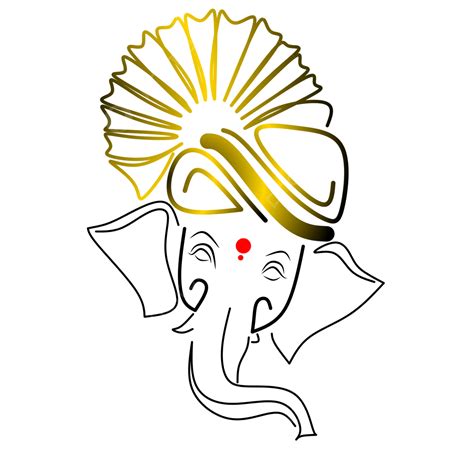 Gambar Ganesh Chaturthi Line Art Illustration Ganesh Seni Hinduisme