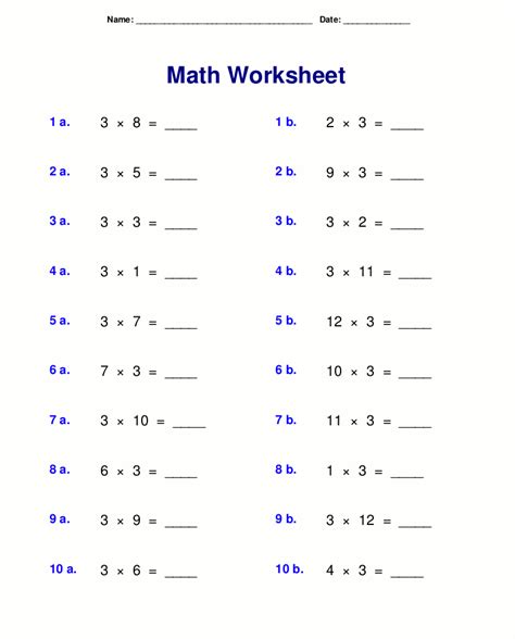Free 3rd grade division worksheets, including the meaning of division, division facts, dividing by 10 and 100, division by whole tens and whole hundreds, division with remainders and long division (within 100). 3rd Grade Multiplication Worksheets - Best Coloring Pages For Kids