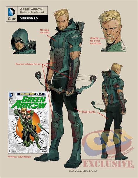 Dc Rebirth Green Arrow Character Design By Otto Schmidt With