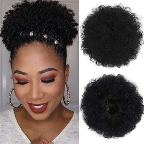 Buy Short Afro Kinky Curly Hair Up Do Wrap Synthetic Hair Drawstring