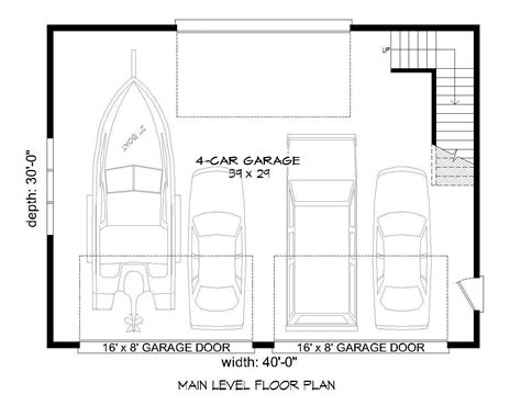 Garage Plan 51690 4 Car Garage Traditional Style