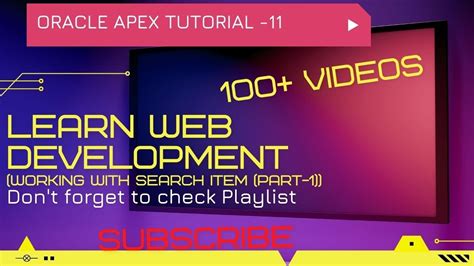 Oracle Apex Tutorial 11 Working With Search Item Part 1 Youtube